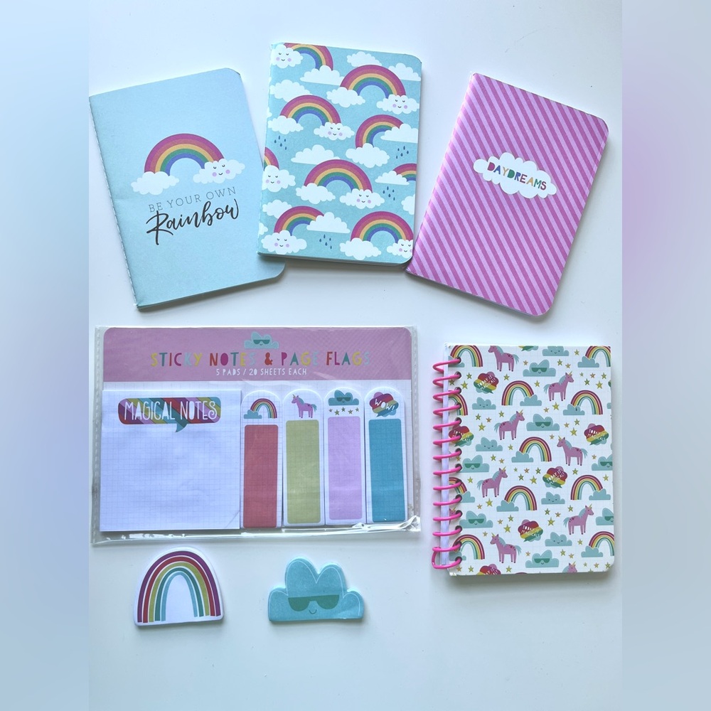 Rainbow and Unicorn stationery set